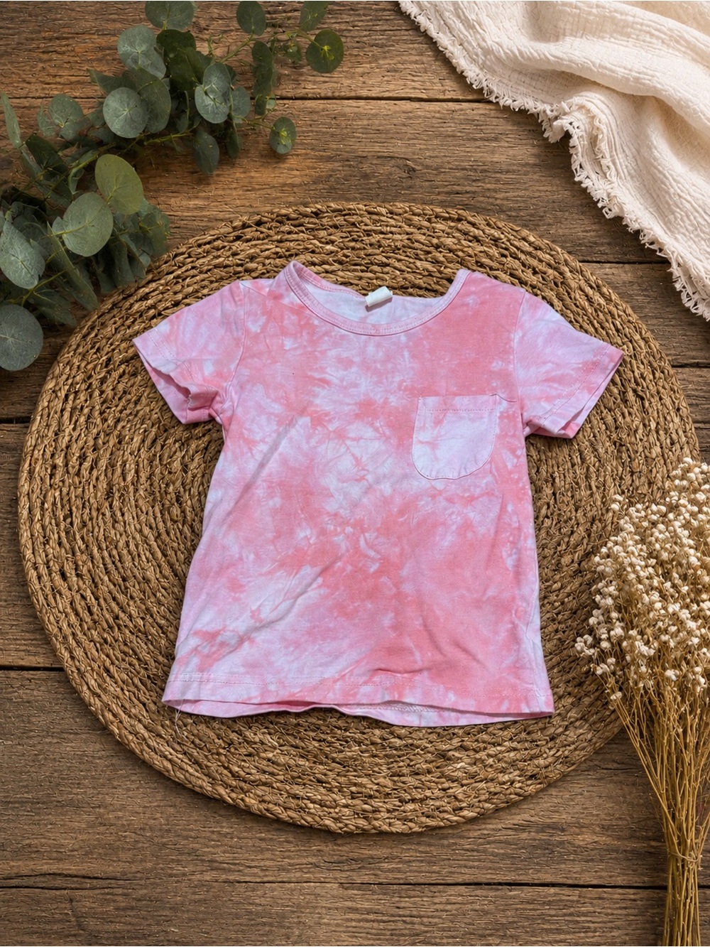 Kids' Tie-Dye Pocket Tee - Pink 110cm (5T)